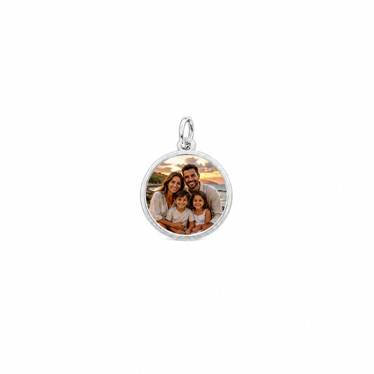 "Portrait Round" Photo Pendant - 925 Sterling Silver
