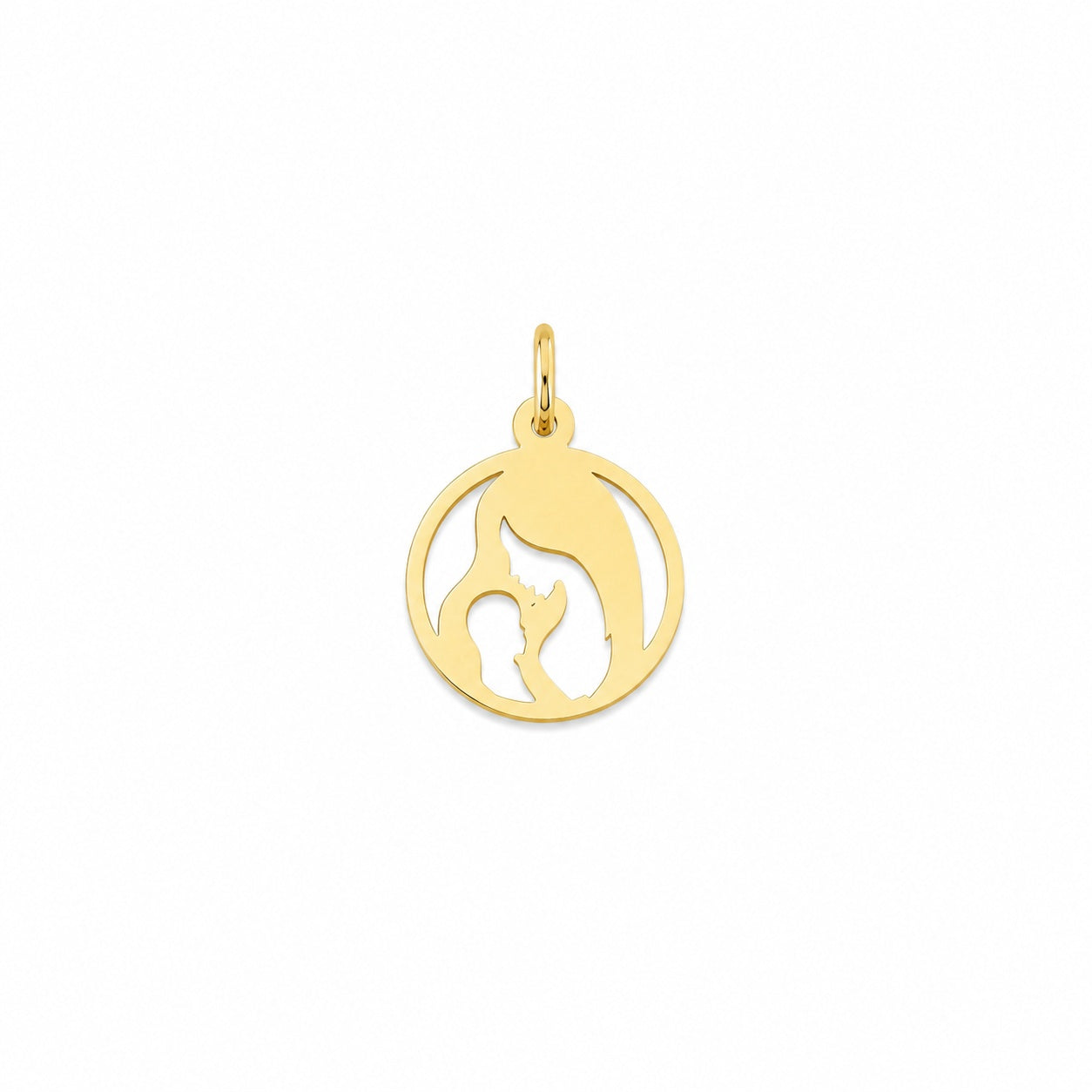 "Mother & Child" Pendant Necklace - 14k Solid Yellow Gold