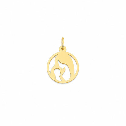 "Mother & Child" Pendant Necklace - 14k Solid Yellow Gold