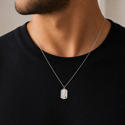 "Soccer Player" Pendant Necklace - 925 Sterling Silver