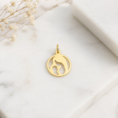 "Mother & Child" Pendant Necklace - 14k Solid Yellow Gold
