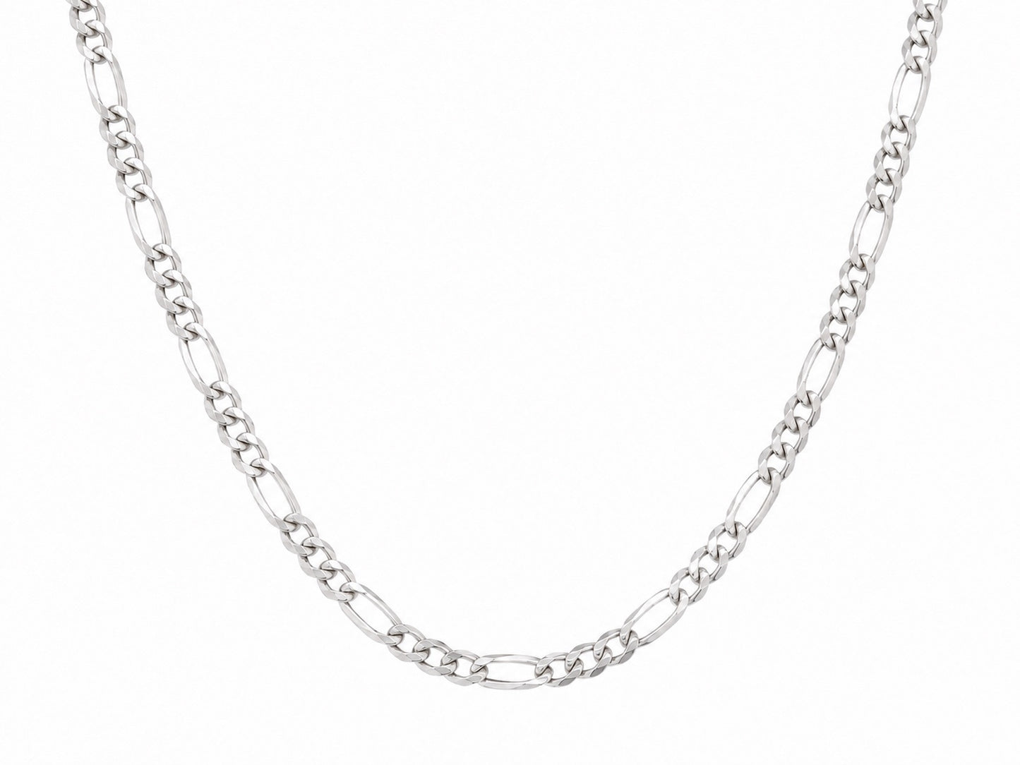 "Figaro Link" Chain Necklace - 925 Sterling Silver