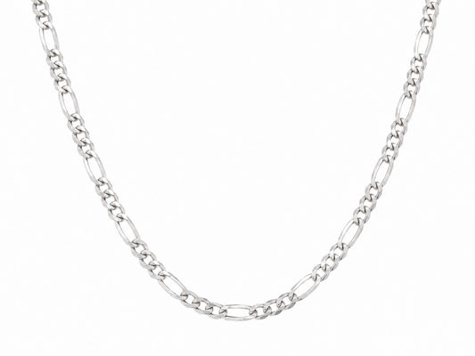 "Figaro Link" Chain Necklace - 925 Sterling Silver