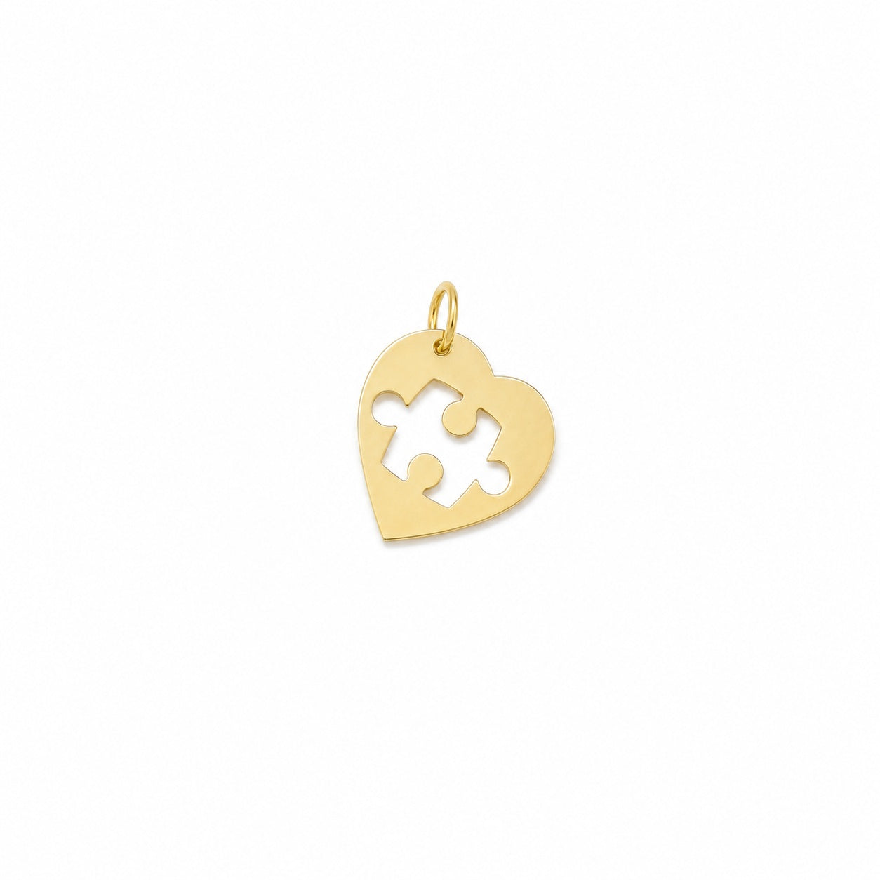 "Puzzle Heart" Pendant Necklace - 14k Solid Gold