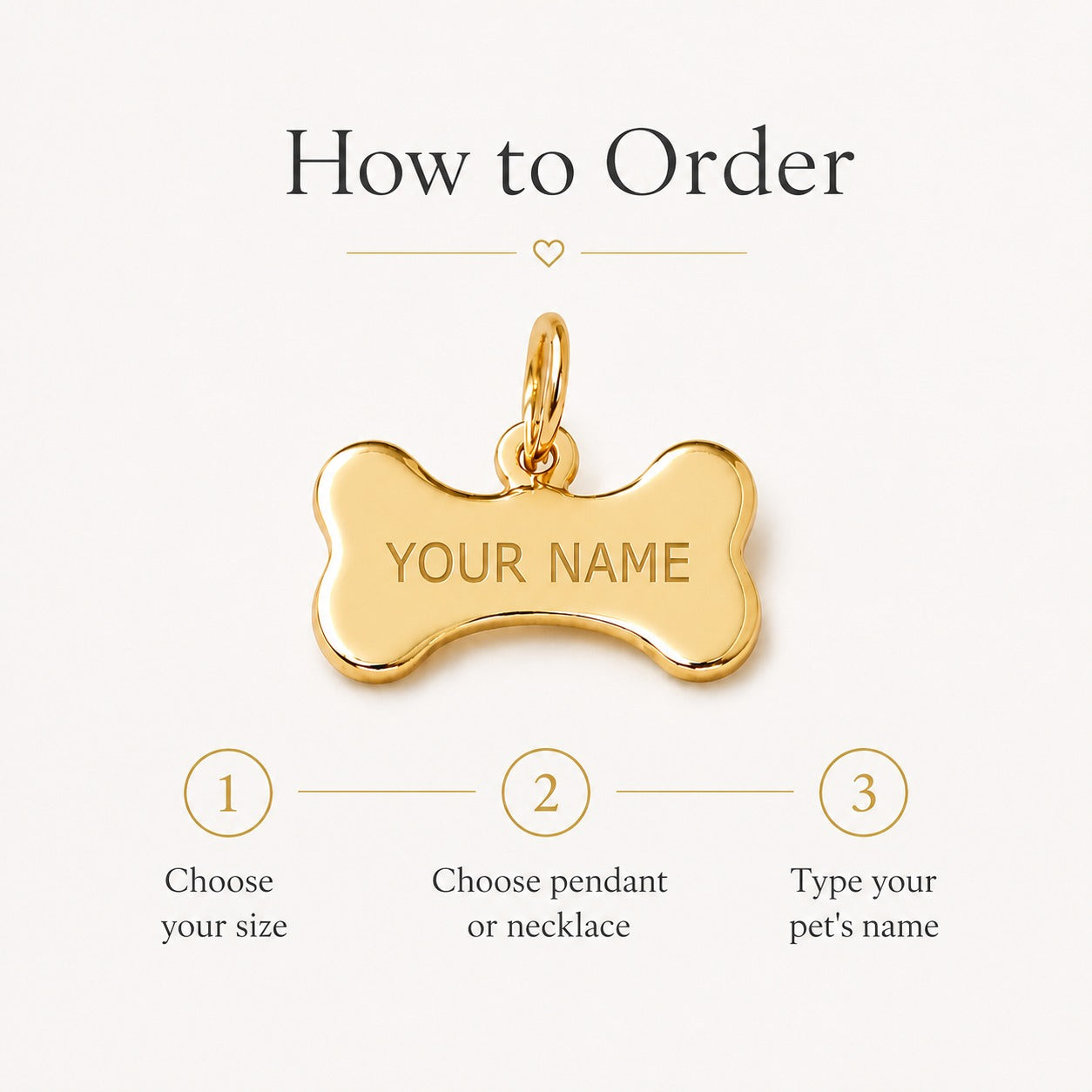 "Loyal Bone" Pendant Necklace - 14k Solid Gold