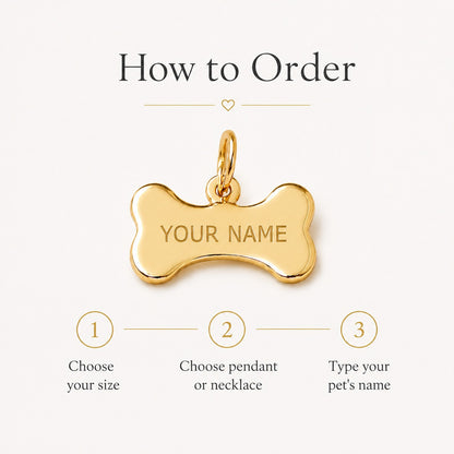 "Loyal Bone" Pendant Necklace - 14k Solid Gold
