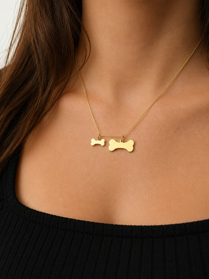 "Loyal Bone" Pendant Necklace - 14k Solid Gold