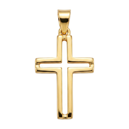 "Pavé Cross" Pendant Necklace - 14k Solid Gold