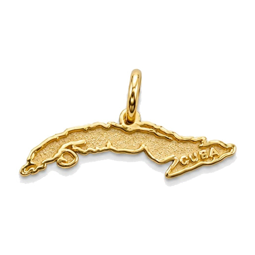 "Map of Cuba" Pendant Necklace - 14k Solid Gold