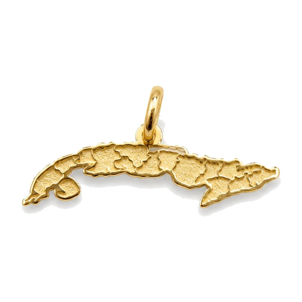 "Cuba Province Map" Pendant Necklace - 14k Solid Gold