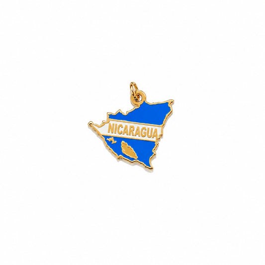"Nicaragua Map" Pendant Necklace - 14k Solid Gold