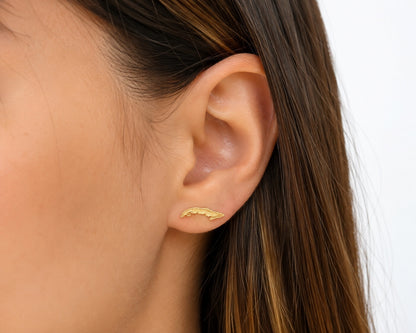 "Cuba Map" Earrings - 14k Solid Yellow Gold