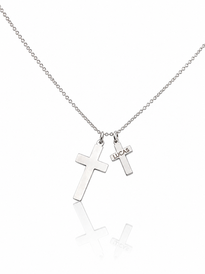 "Minimalist Cross" Pendant Necklace - 925 Sterling Silver, Available in 2 Sizes