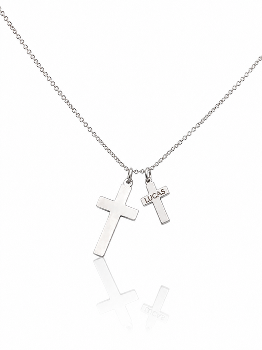 "Minimalist Cross" Pendant Necklace - 925 Sterling Silver, Available in 2 Sizes