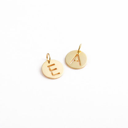 "Open Circle" Initial Necklace - 14k Solid Gold