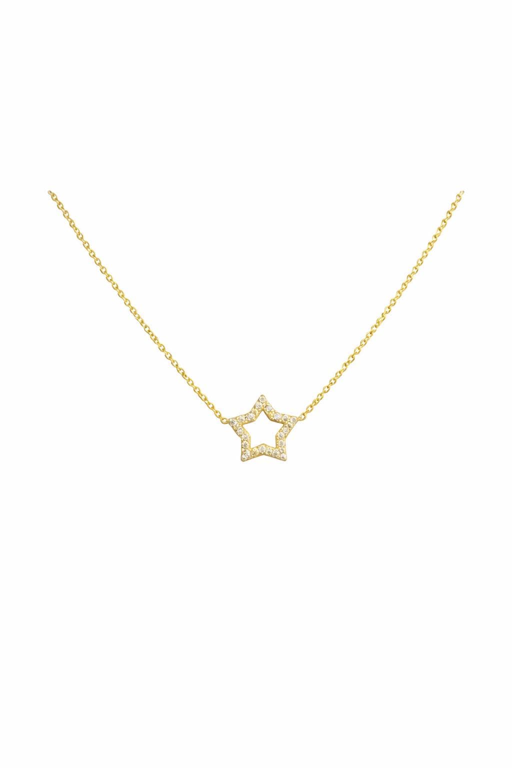 "Five-Star" Diamond Necklace - 14k Solid Gold
