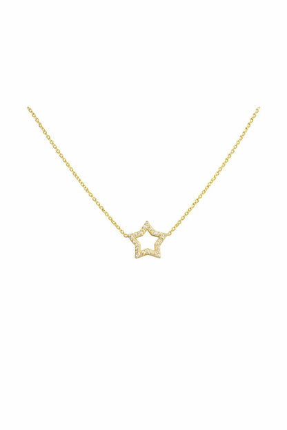 "Five-Star" Diamond Necklace - 14k Solid Gold