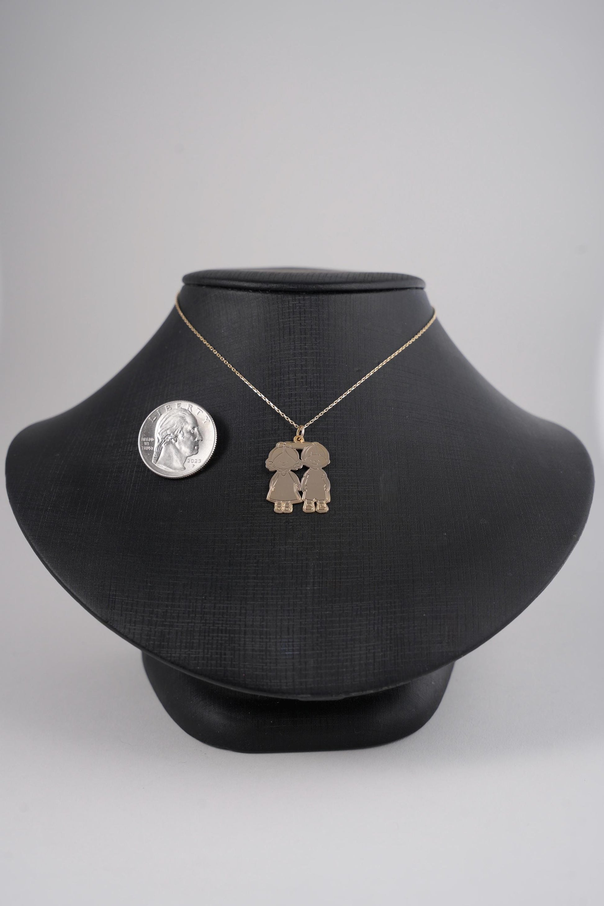 "Sibling Bond" Pendant - 14k Solid Gold