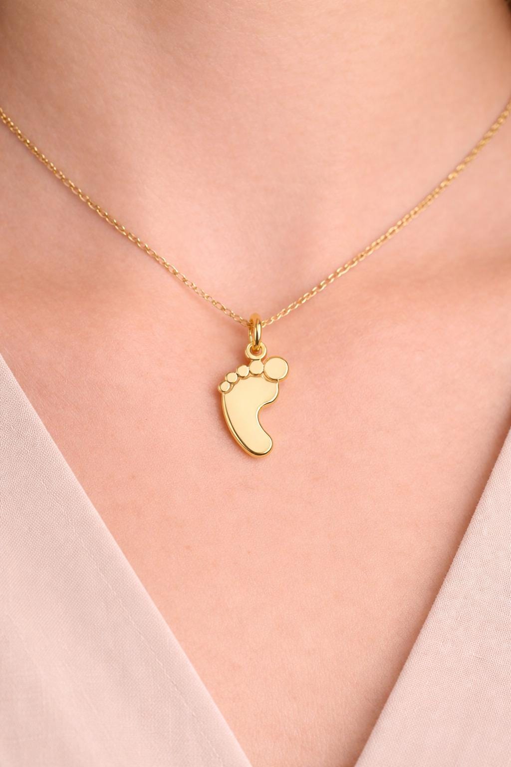 "Two Feet" Pendant - 14k Solid Gold