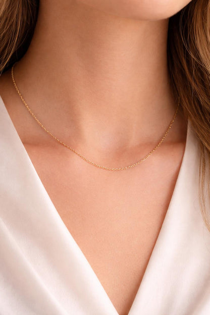 "Open Circle" Initial Necklace - 14k Solid Gold