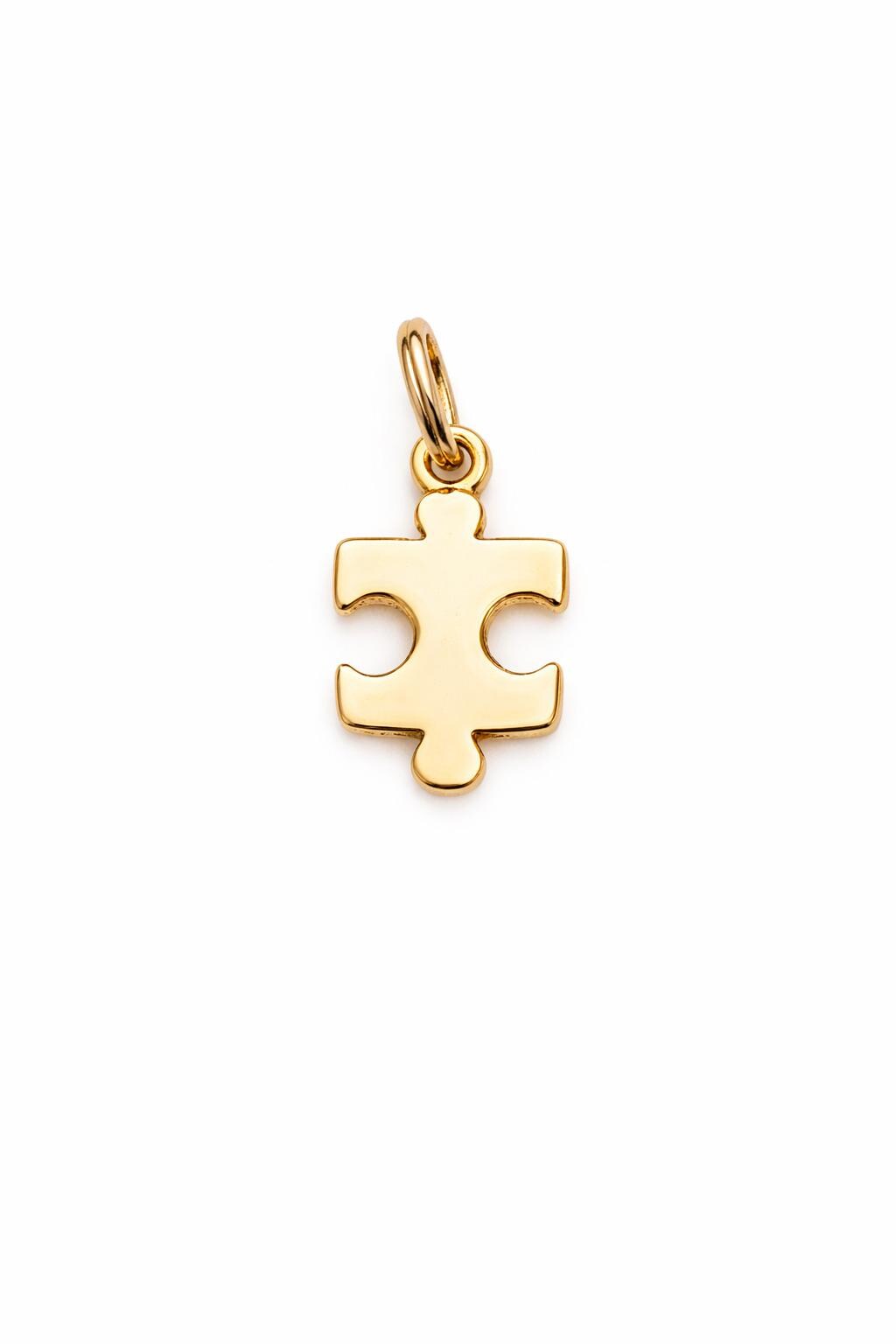 "Puzzle Piece" Pendant Necklace - 14k Solid Gold
