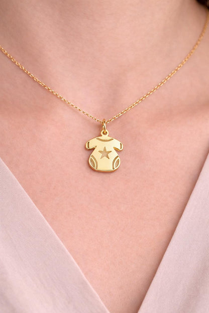 "Baby Boy Silhouette" Pendant - 14k Solid Gold