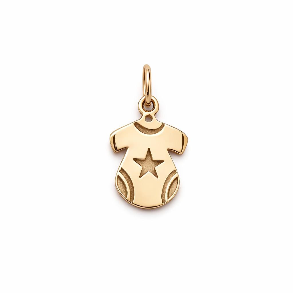 "Tiny Figure" Baby Girl Pendant - 14k Solid Gold