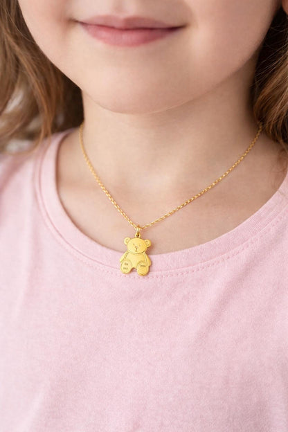 "Honey Bear" Pendant Necklace - 14k Solid Gold