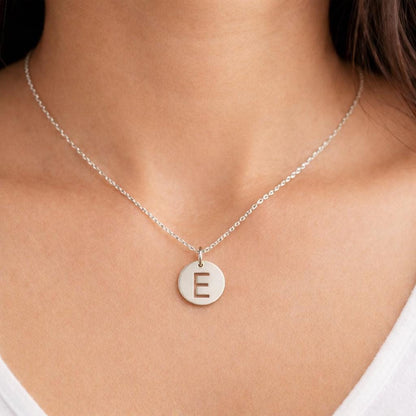 "Open Circle" Initial Necklace - 14k Solid Gold