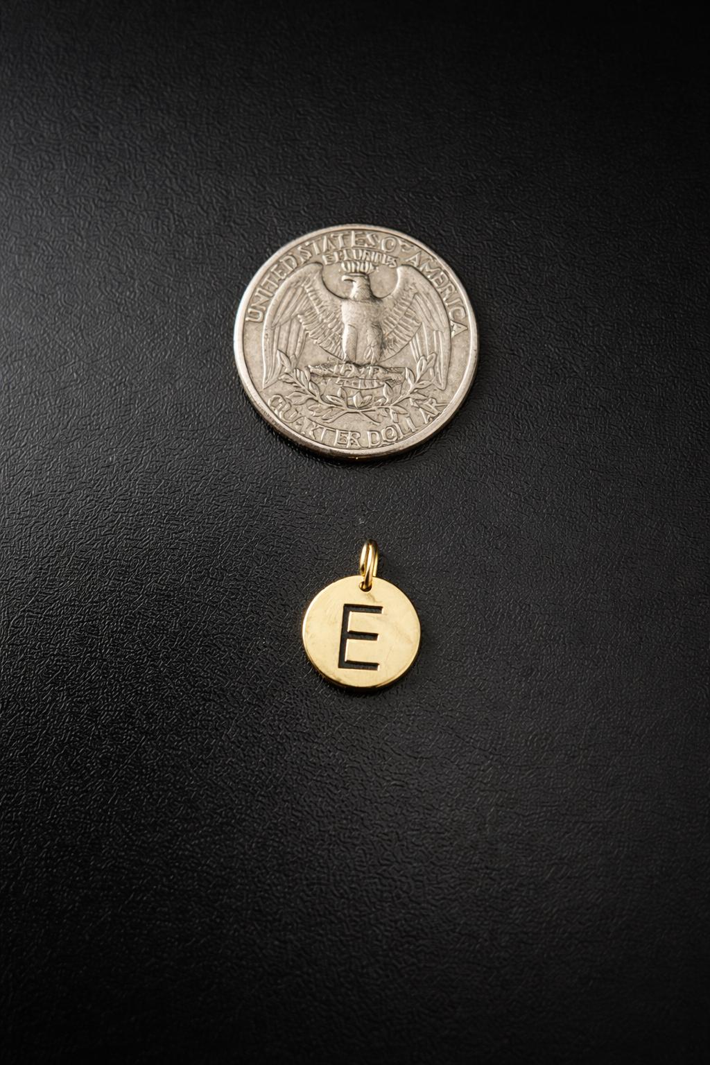 "Open Circle" Initial Necklace - 14k Solid Gold