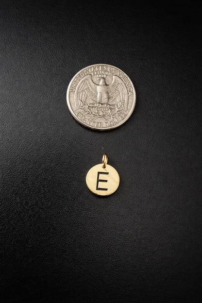 "Open Circle" Initial Necklace - 14k Solid Gold