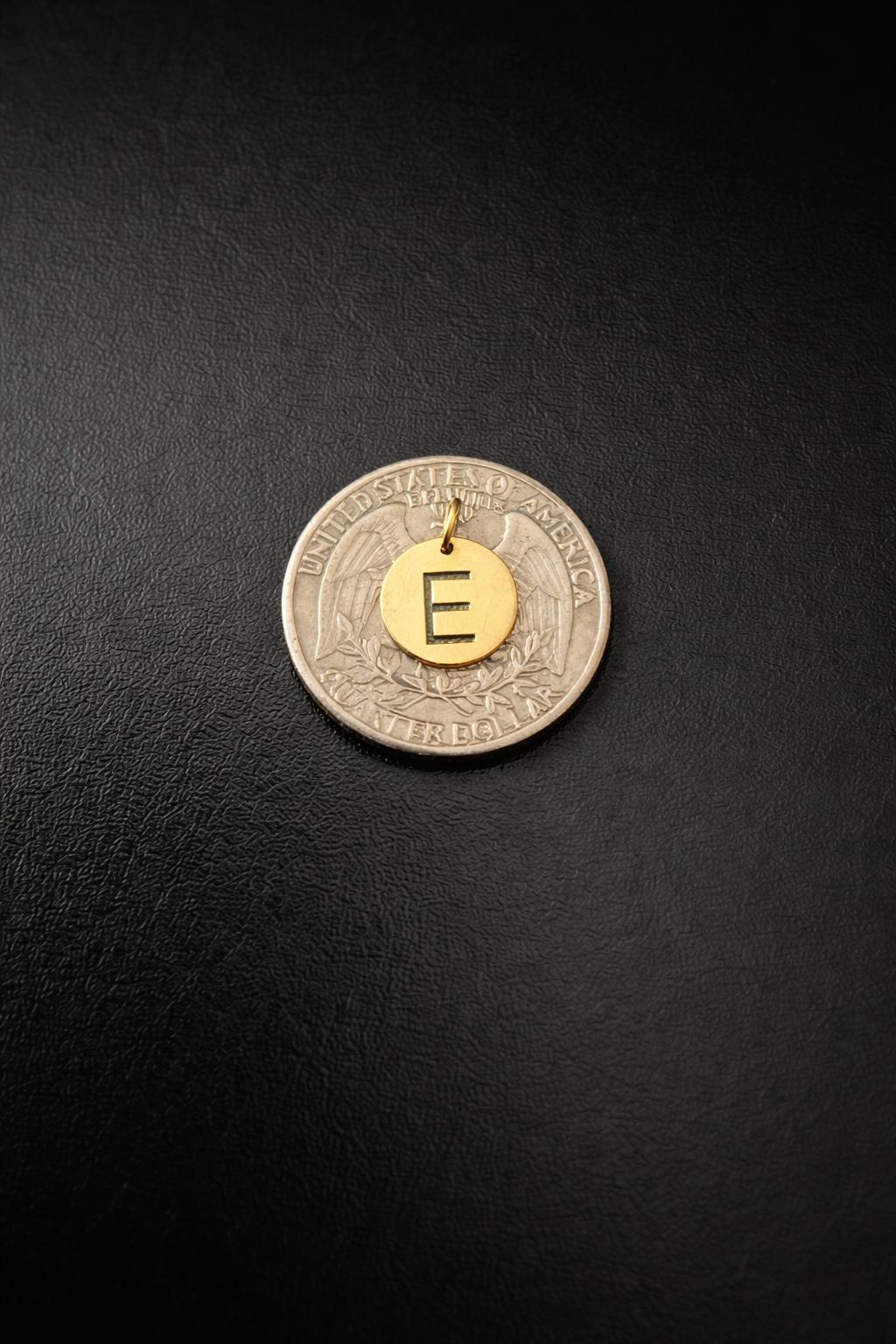 "Open Circle" Initial Necklace - 14k Solid Gold