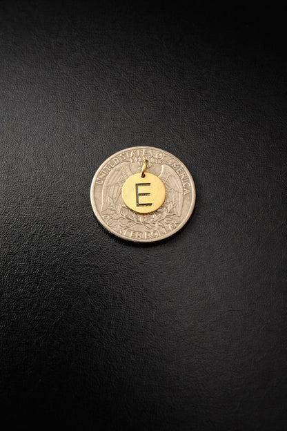 "Open Circle" Initial Necklace - 14k Solid Gold