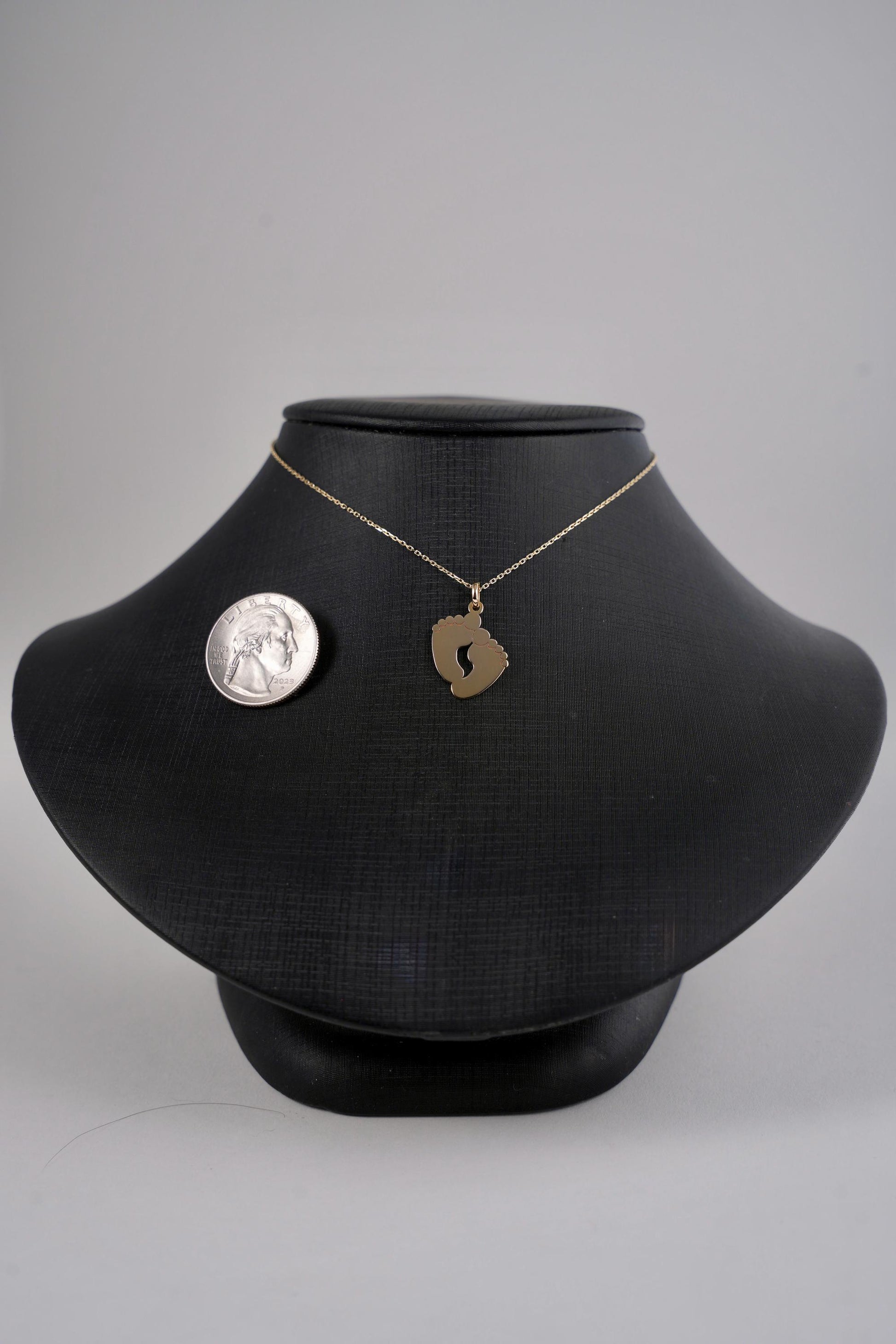 "Two Feet" Pendant - 14k Solid Gold