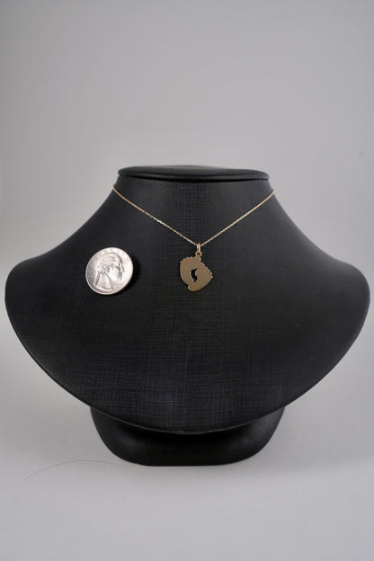 "One Foot" Pendant Necklace - 14k Solid Gold