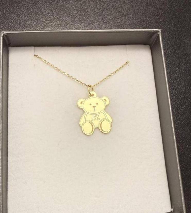 "Honey Bear" Pendant Necklace - 14k Solid Gold