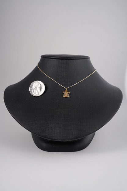 "Tiny Figure" Baby Girl Pendant - 14k Solid Gold