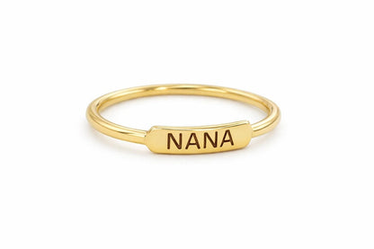 "Signature Script" Custom Text Ring - 14k Solid White Gold