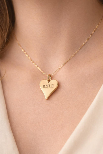 "Smooth Heart" Pendant - 14K Solid Yellow Gold