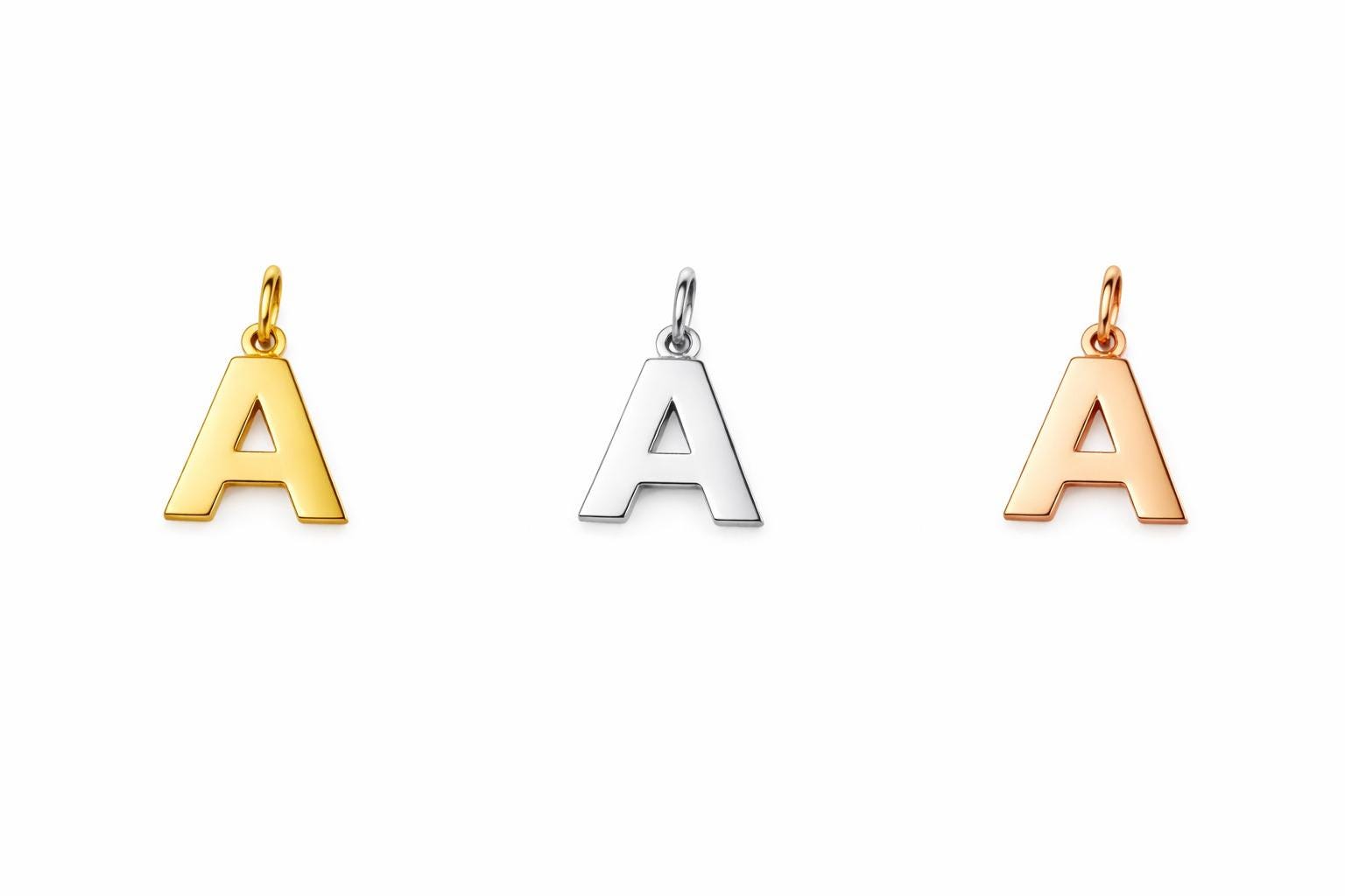 "Block Initial" Pendant - 14k Solid Yellow Gold