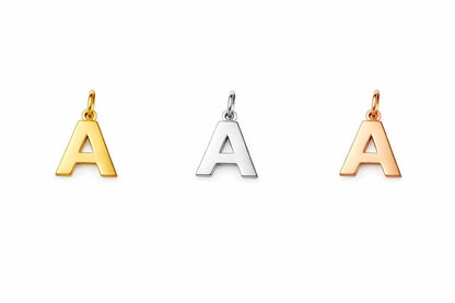 "Block Initial" Pendant - 14k Solid Yellow Gold