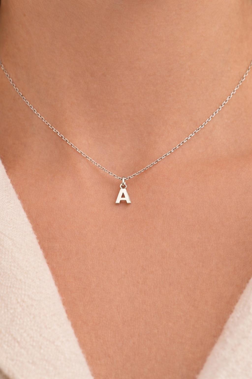 "Block Initial" Pendant - 14k Solid Yellow Gold