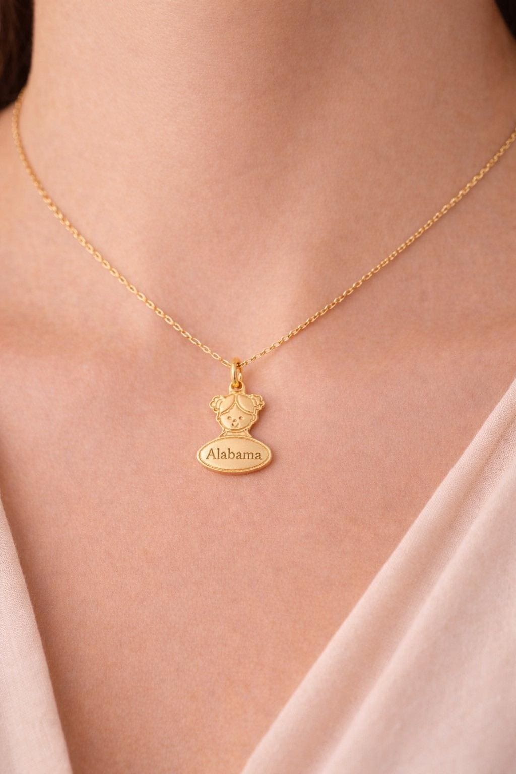 "Girl Silhouette" Pendant - 925 Sterling Silver