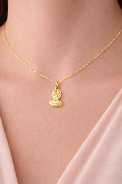 "Girl Silhouette" Pendant - 925 Sterling Silver