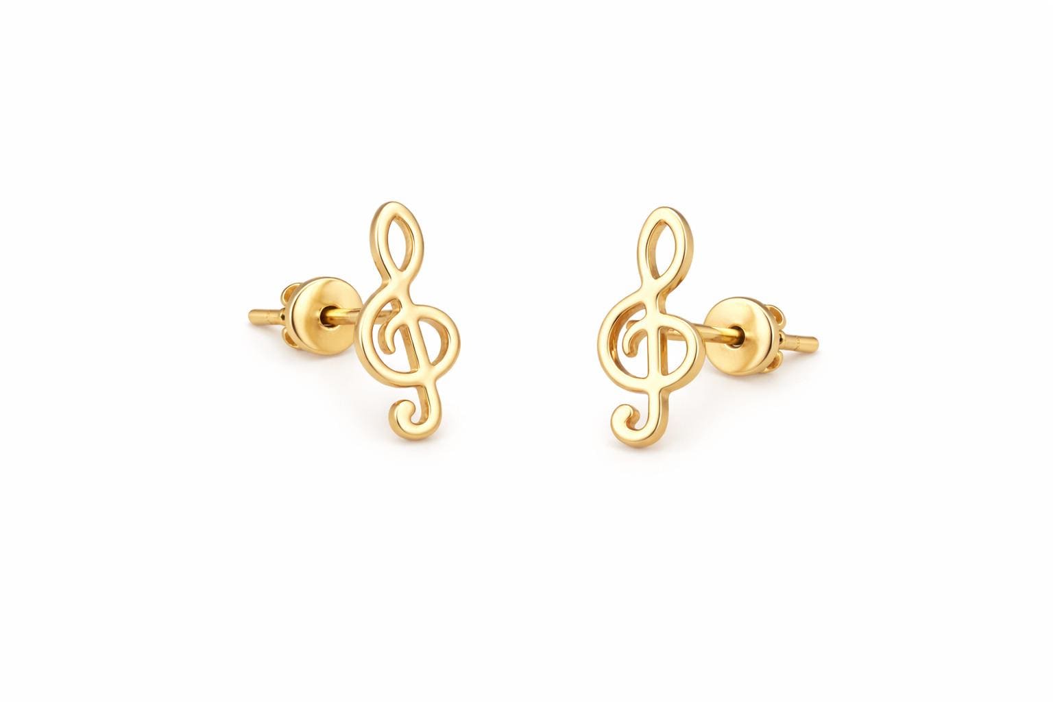 "Musical Note" Earrings - 14k Solid Gold