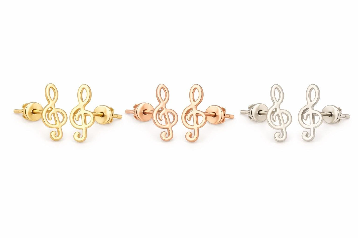 "Musical Note" Earrings - 14k Solid Gold