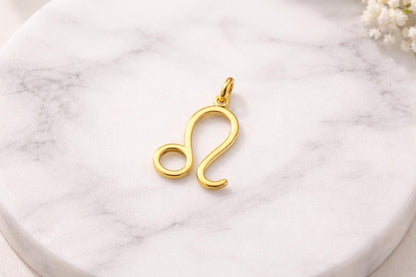 "Leo Zodiac" Pendant Necklace - 14k Solid Yellow Gold