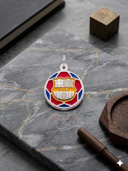 "FCB Enamel Ball" Pendant - 925 Sterling Silver