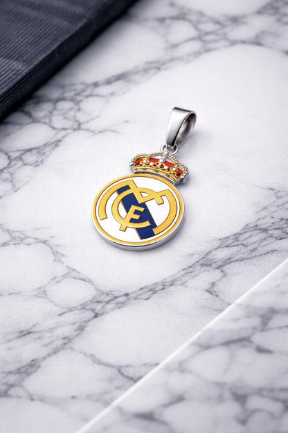 "Real Madrid Enamel Shield" Pendant - 925 Sterling Silver