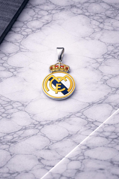 "Real Madrid Enamel Shield" Pendant - 925 Sterling Silver